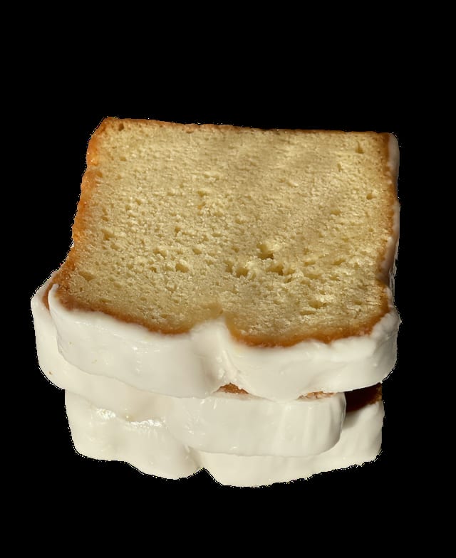 Iced Lemon Loaf Pound Cake.