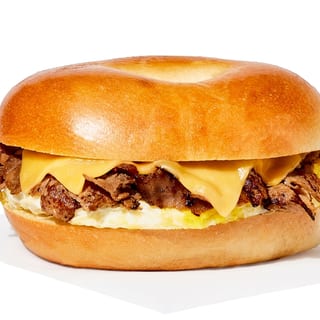 Steak, Egg, and Cheese Toasted Bagel